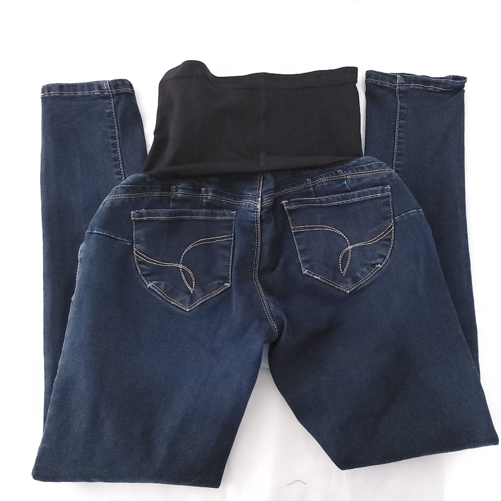Wannabettabutt YMI Maternity Denim Jeans Dark Wash Blue Sz Medium